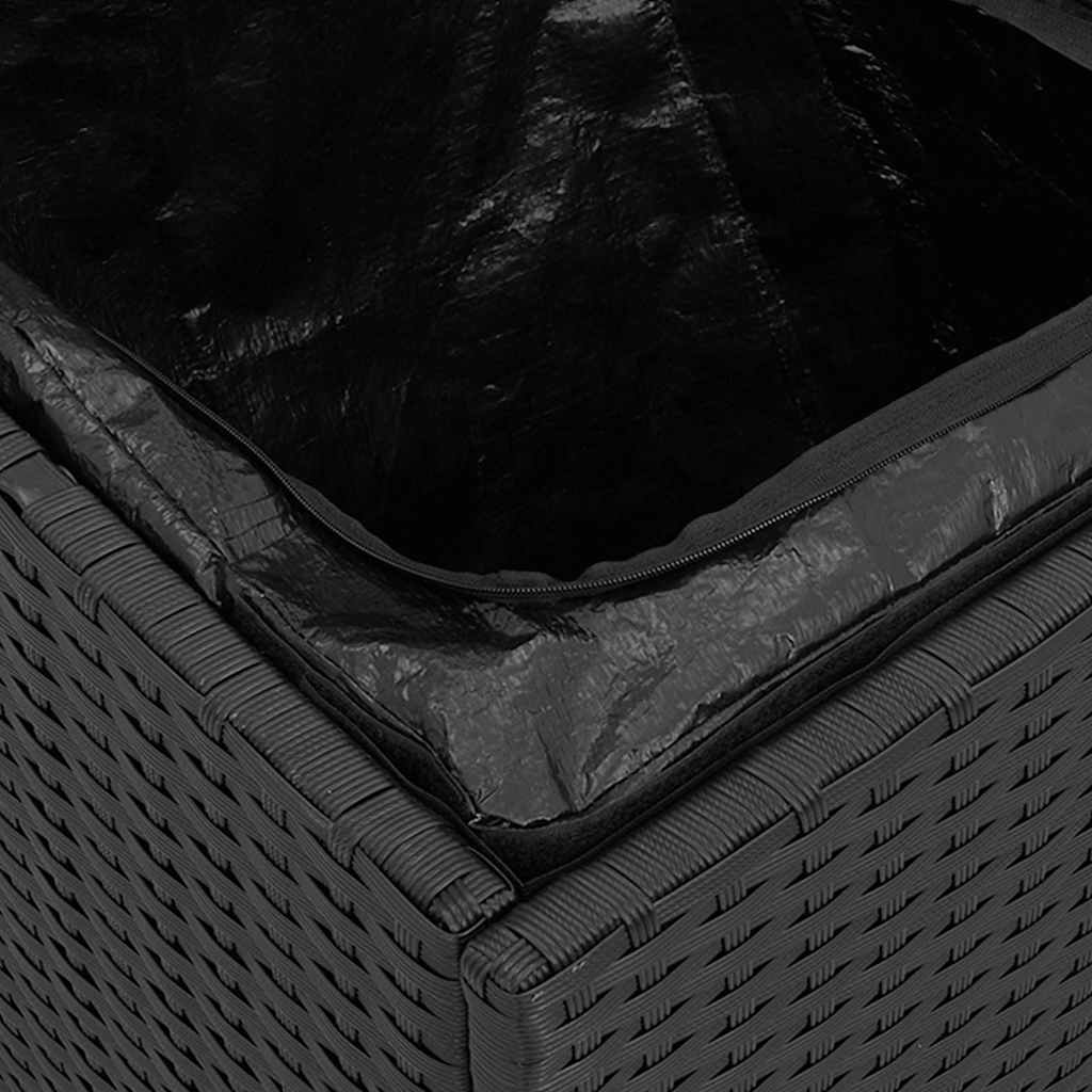 σκαμπό κήπου με μαξιλάρια 2 τεμάχια Μαύρο 40x40x43 cm