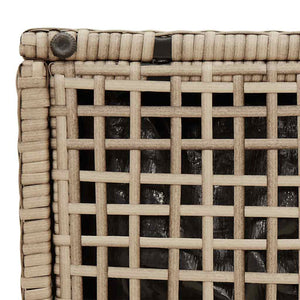Σκαμπό κήπου με μαξιλάρια 2 τεμάχια Μπεζ 40x40x43 cm