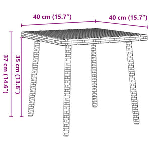 Κήπος Τραπέζι καφέ ορθογώνιο καφέ 40x40x37 cm Poly Rattan