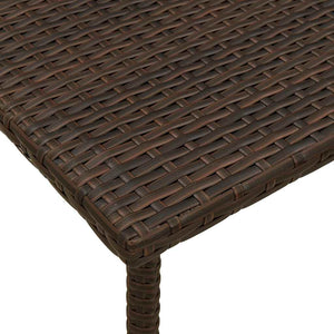 Κήπος Τραπέζι καφέ ορθογώνιο καφέ 60x40x37 cm Poly Rattan