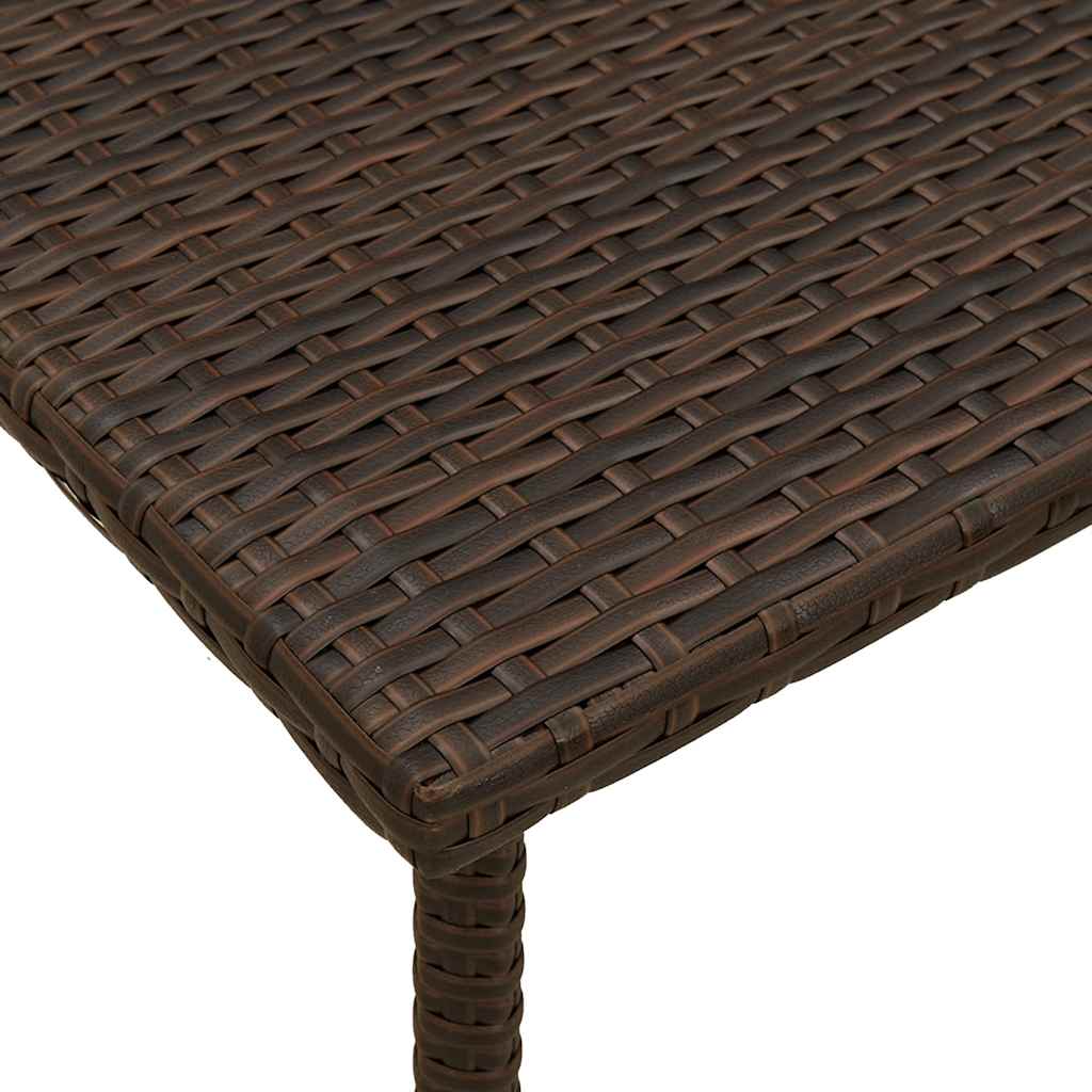 Κήπος Τραπέζι καφέ ορθογώνιο καφέ 80x40x37 cm Poly Rattan