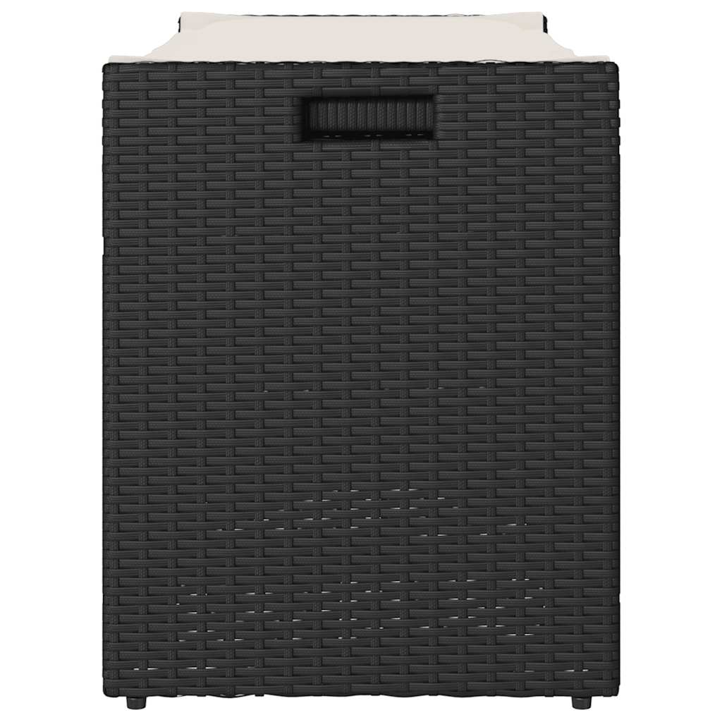 Εξωτερικός πάγκος αποθήκευσης με μαξιλάρι Μαύρο 100 cm