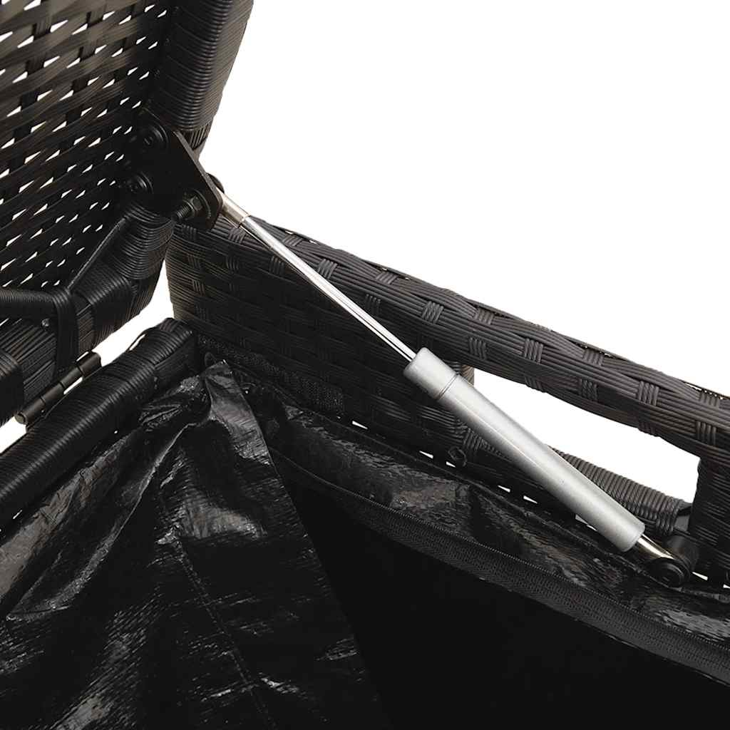 Εξωτερικός πάγκος αποθήκευσης με μαξιλάρι Μαύρο 100 cm