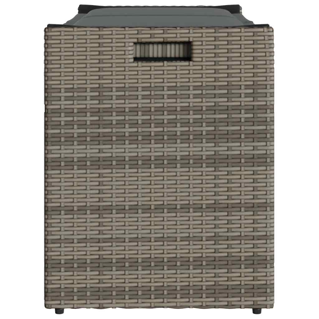 Εξωτερικός πάγκος αποθήκευσης με μαξιλάρι Γκρι 100 cm