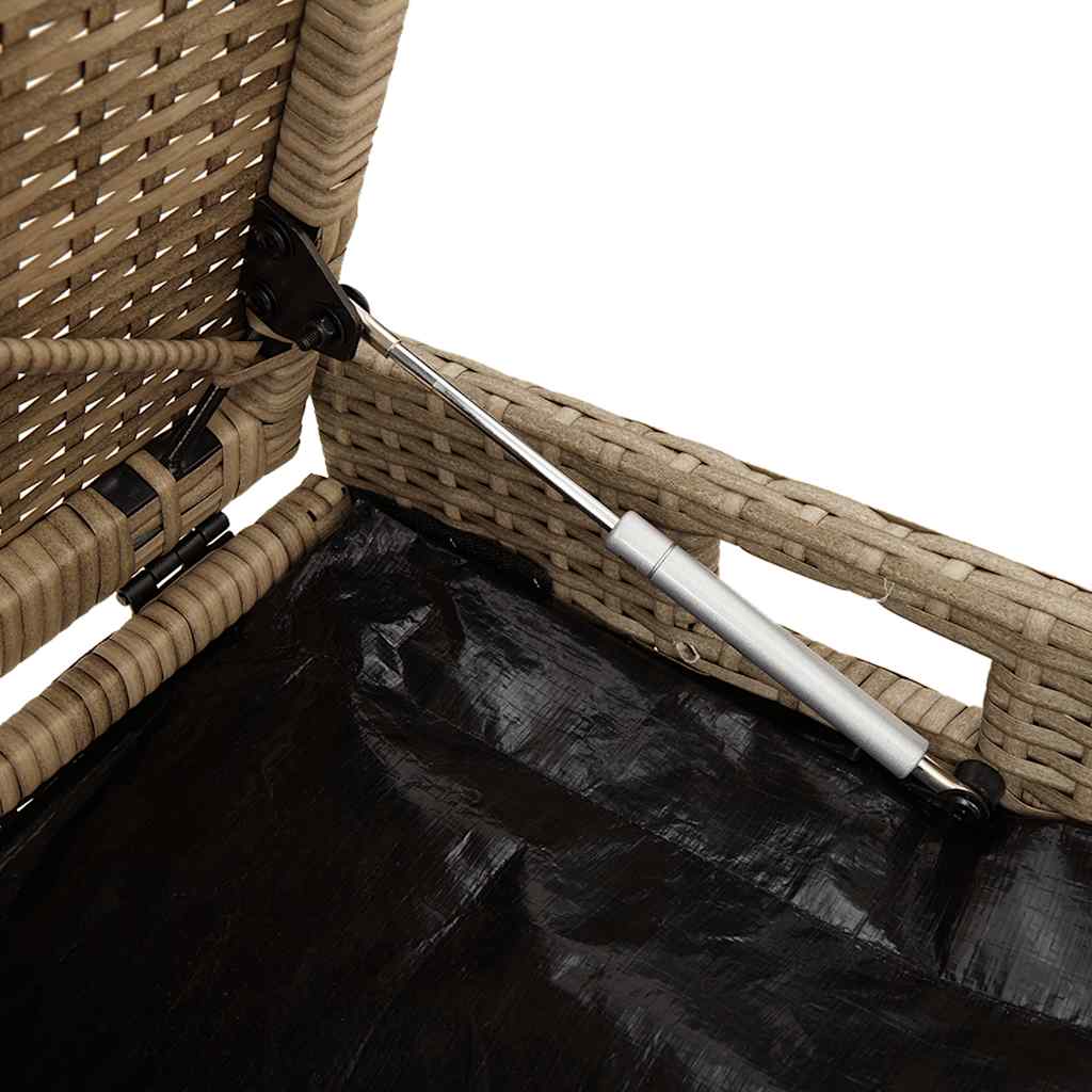 Εξωτερικός πάγκος αποθήκευσης με μαξιλάρι Μπεζ 100 cm