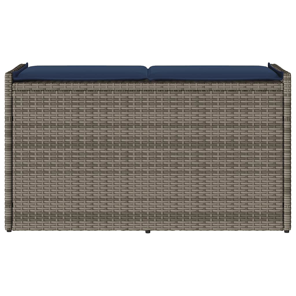 Εξωτερικός πάγκος αποθήκευσης με μαξιλάρι Γκρι 100 cm