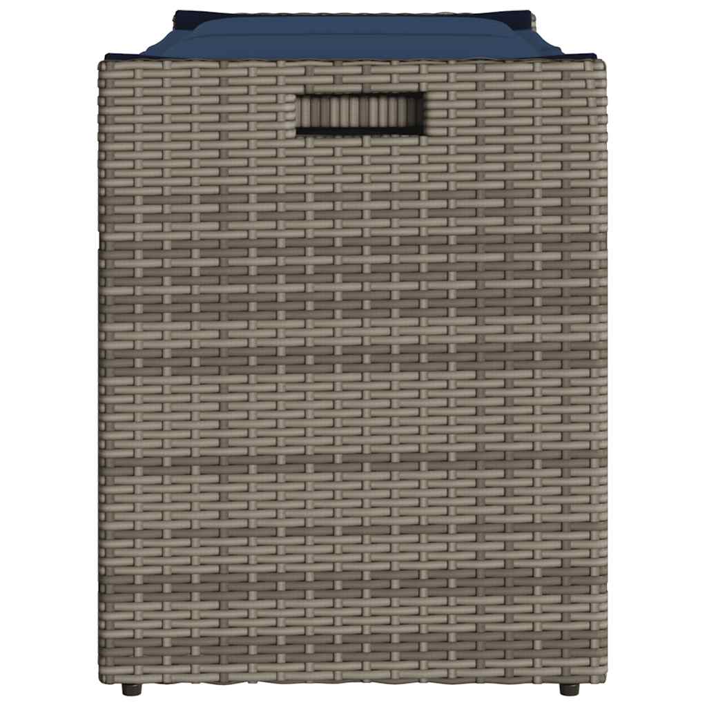 Εξωτερικός πάγκος αποθήκευσης με μαξιλάρι Γκρι 100 cm