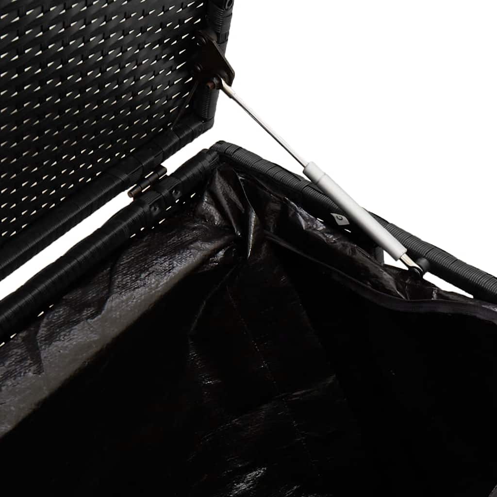 Κουτί Αποθήκευσης Κήπου Μαύρο 110x50x58 εκ. από Συνθετικό Ρατάν