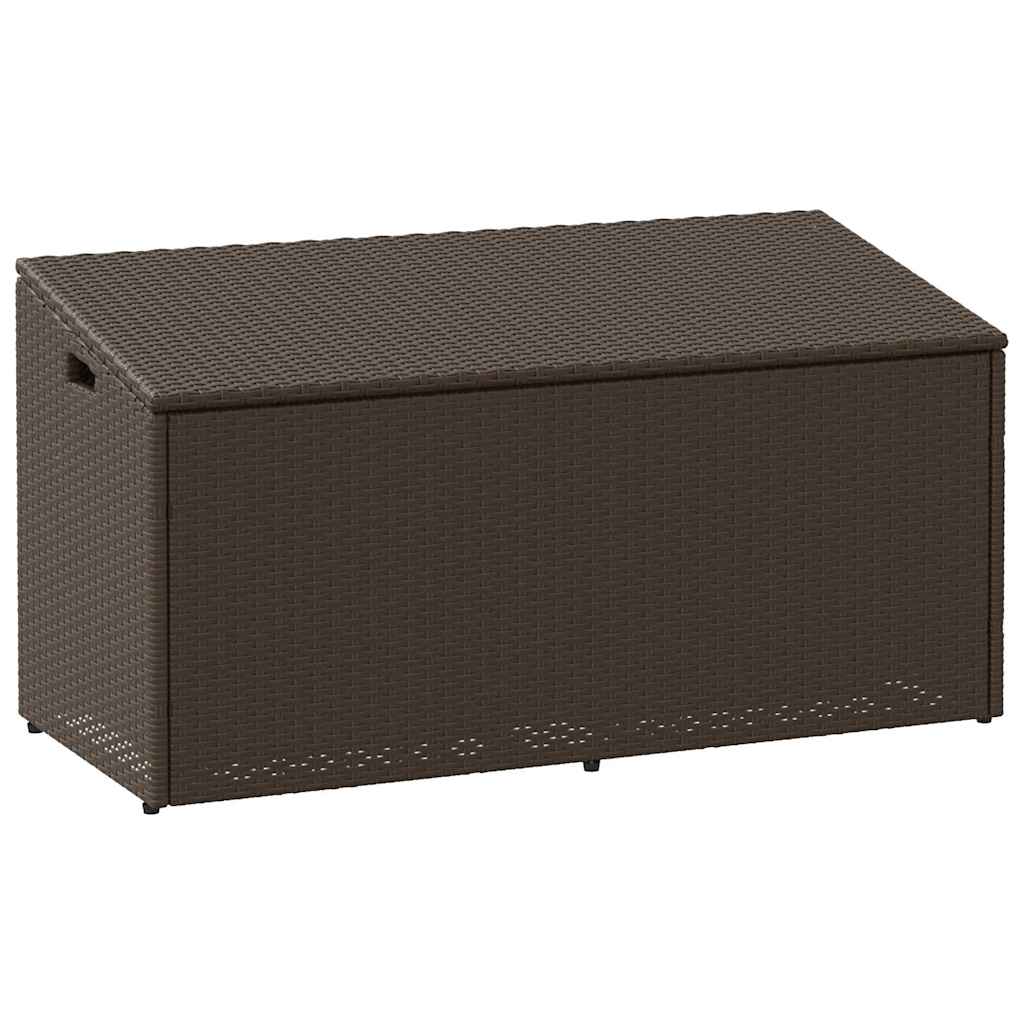 Κήπος κουτί αποθήκευσης καφέ 110x50x58 cm Poly Rattan