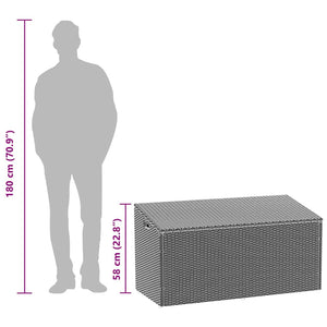 Κήπος κουτί αποθήκευσης καφέ 110x50x58 cm Poly Rattan