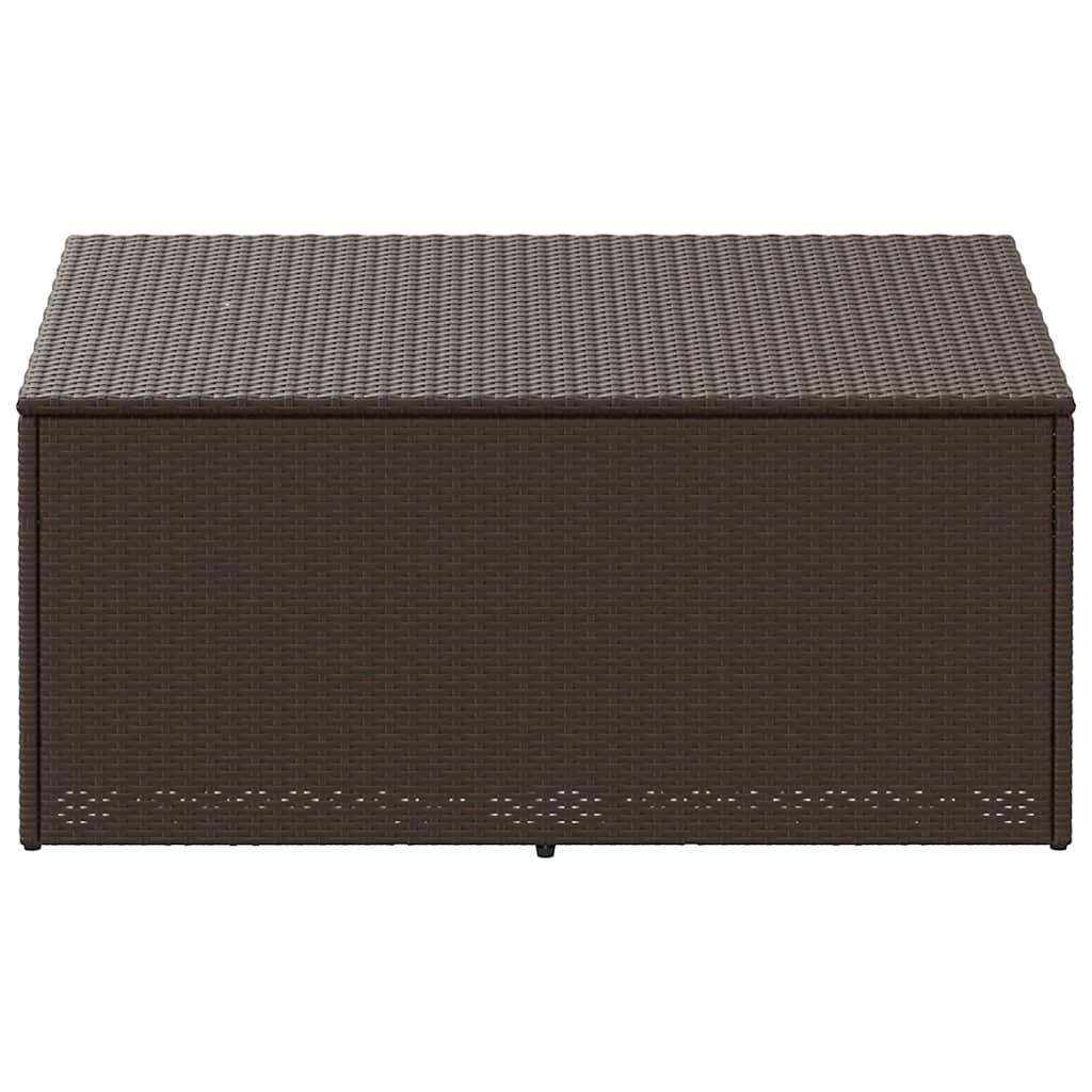 Κήπος κουτί αποθήκευσης καφέ 110x50x58 cm Poly Rattan