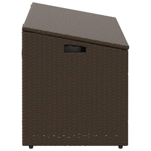 Κήπος κουτί αποθήκευσης καφέ 110x50x58 cm Poly Rattan