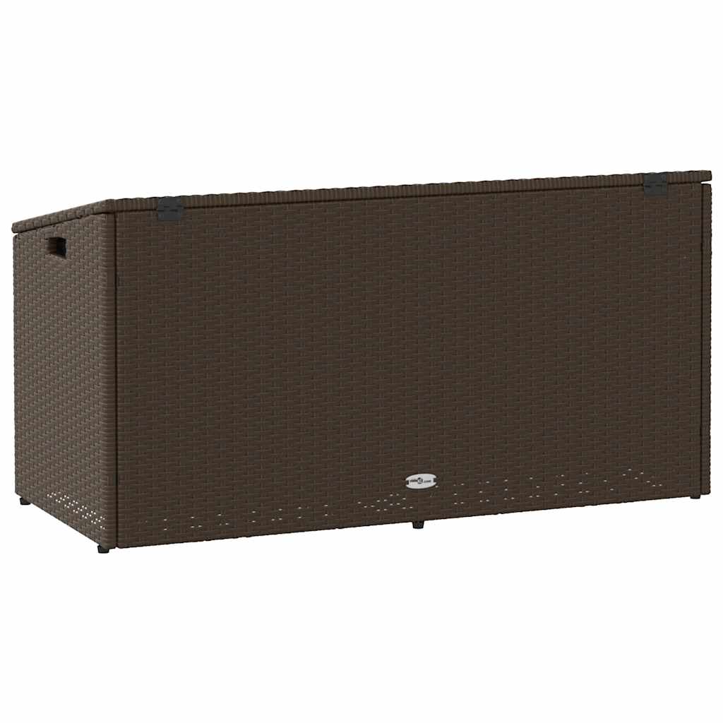 Κήπος κουτί αποθήκευσης καφέ 110x50x58 cm Poly Rattan