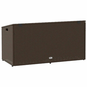 Κήπος κουτί αποθήκευσης καφέ 110x50x58 cm Poly Rattan