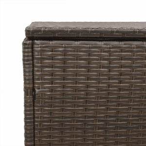 Κήπος κουτί αποθήκευσης καφέ 110x50x58 cm Poly Rattan