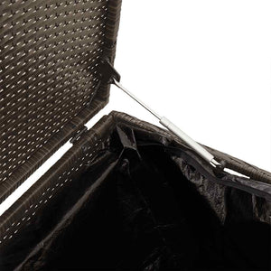 Κήπος κουτί αποθήκευσης καφέ 110x50x58 cm Poly Rattan