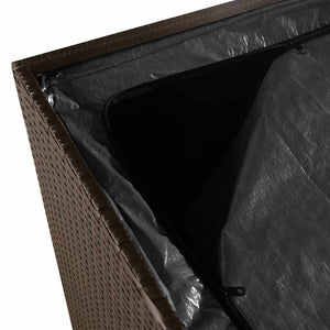 Κήπος κουτί αποθήκευσης καφέ 110x50x58 cm Poly Rattan
