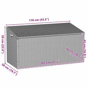 Κουτί Αποθήκευσης Κήπου Μπεζ 110x50x58 εκ. από Συνθετικό Ρατάν
