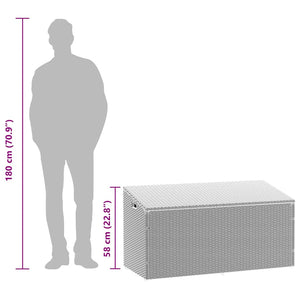 κουτί αποθήκευσης κήπου ανοιχτό γκρι 110x50x58 cm Poly Rattan - Pakobazaar