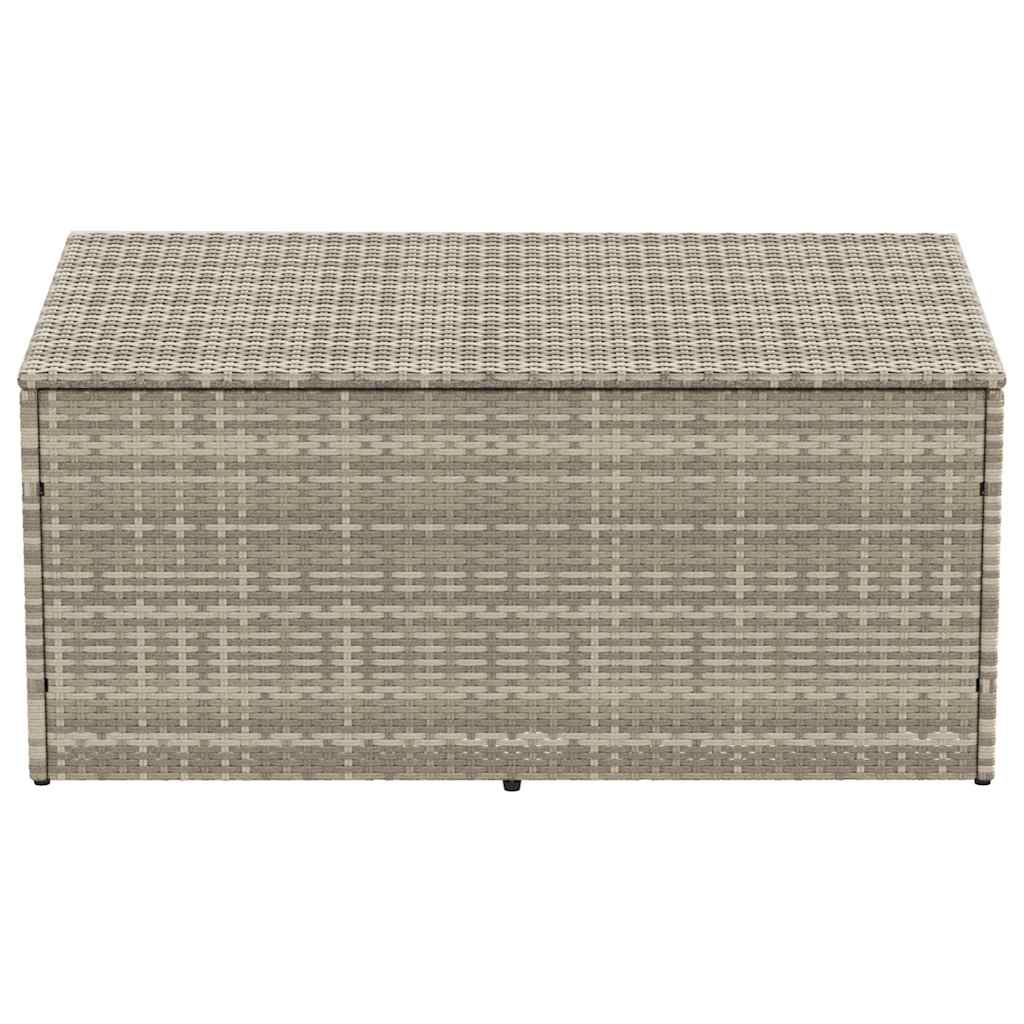 κουτί αποθήκευσης κήπου ανοιχτό γκρι 110x50x58 cm Poly Rattan - Pakobazaar