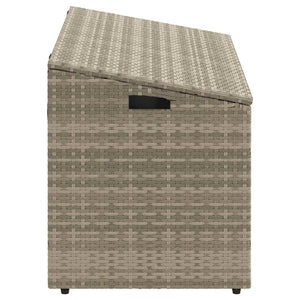κουτί αποθήκευσης κήπου ανοιχτό γκρι 110x50x58 cm Poly Rattan - Pakobazaar