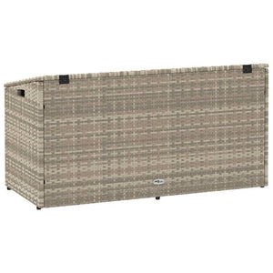 κουτί αποθήκευσης κήπου ανοιχτό γκρι 110x50x58 cm Poly Rattan - Pakobazaar