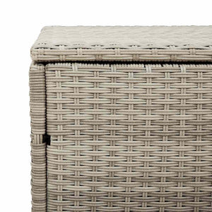 κουτί αποθήκευσης κήπου ανοιχτό γκρι 110x50x58 cm Poly Rattan - Pakobazaar