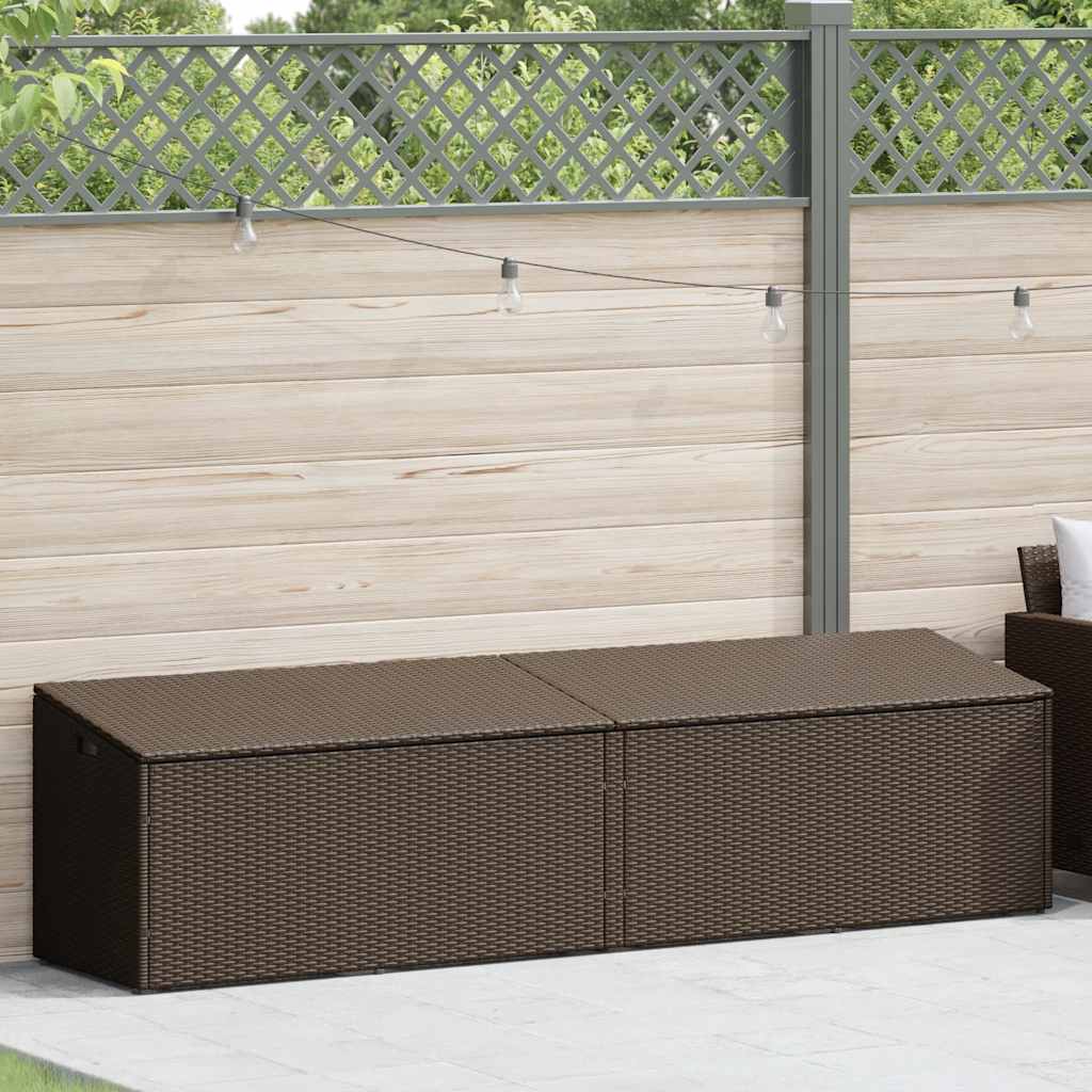 Κουτί Αποθήκευσης Κήπου Καφέ 220 x 50 x 58 εκ. από Συνθετικό Ρατάν - Pakobazaar