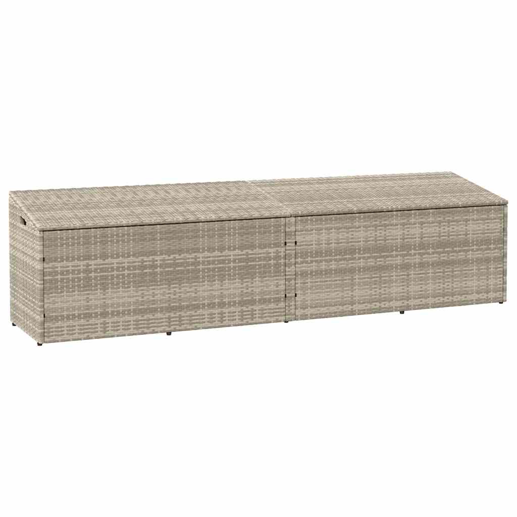 Κουτί Αποθήκευσης Κήπου Ανοιχτό Γκρι 220 x 50 x 58 εκ. από Συνθετικό Ρατάν - Pakobazaar