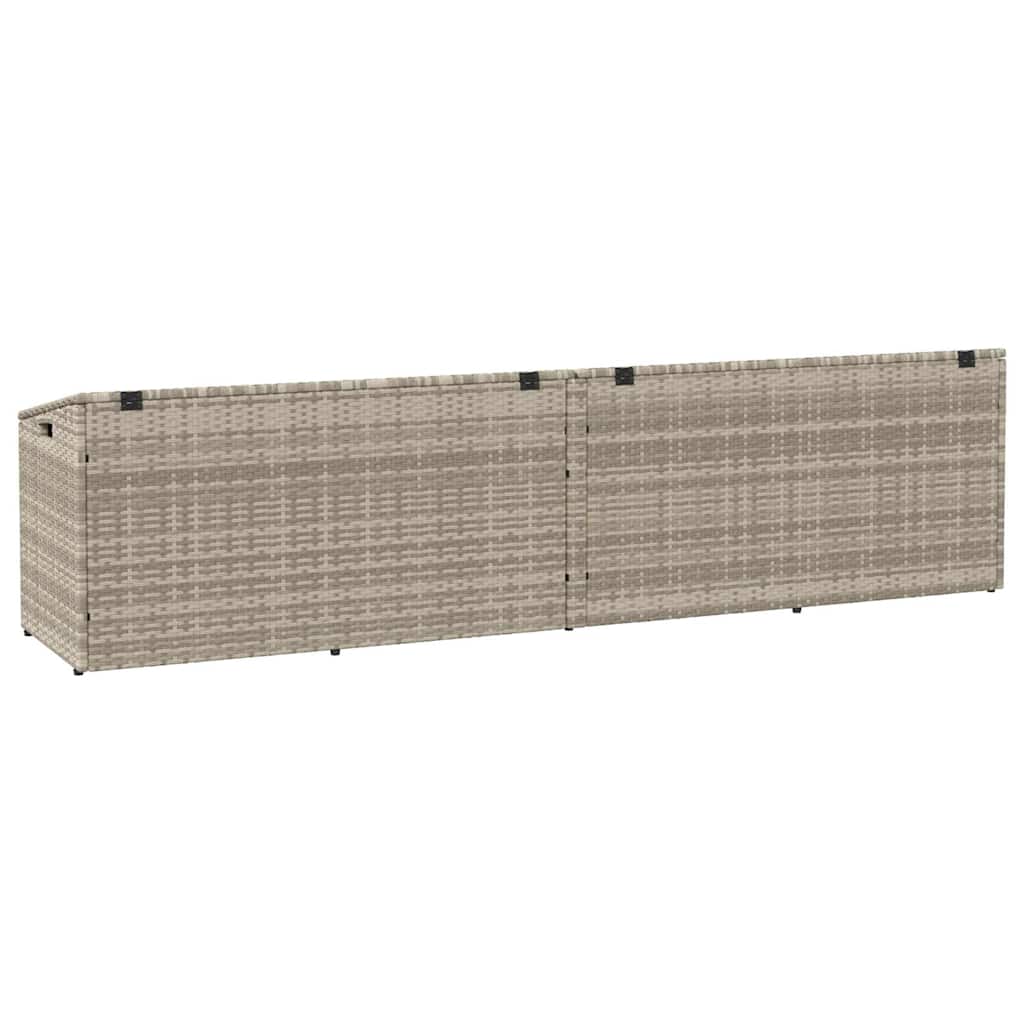 Κουτί Αποθήκευσης Κήπου Ανοιχτό Γκρι 220 x 50 x 58 εκ. από Συνθετικό Ρατάν - Pakobazaar