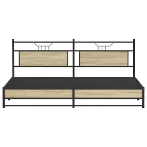 Σκελετός Κρεβ. Χωρίς Στρώμα Sonoma Δρυς 200x200 εκ. Μεταλλικό