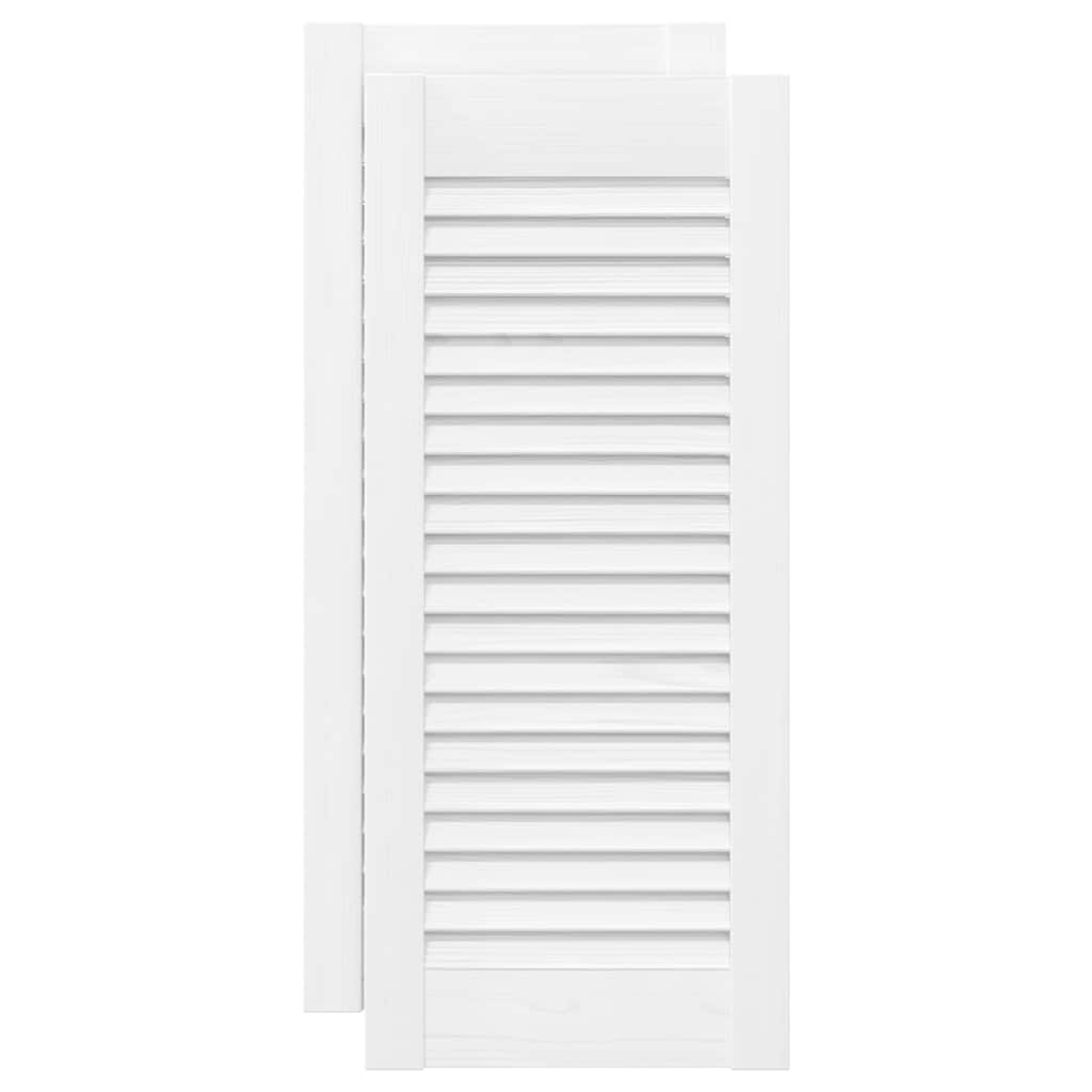 Πόρτες ντουλαπιών Louvred Design 2 τεμάχια Λευκό 61,5x29,5 cm - Pakobazaar