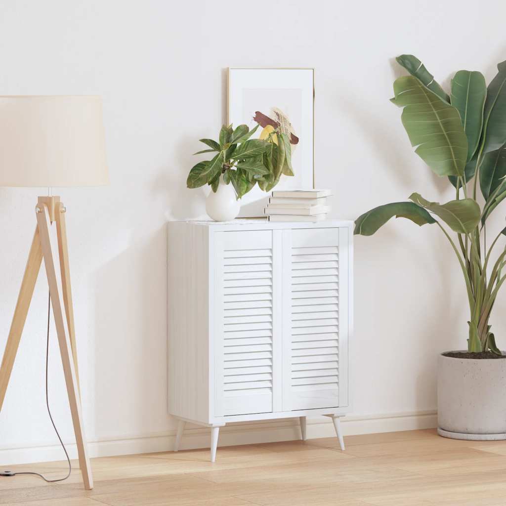 Πόρτες ντουλαπιών Louvred Design 2 τεμάχια Λευκό 69x29,5 cm - Pakobazaar