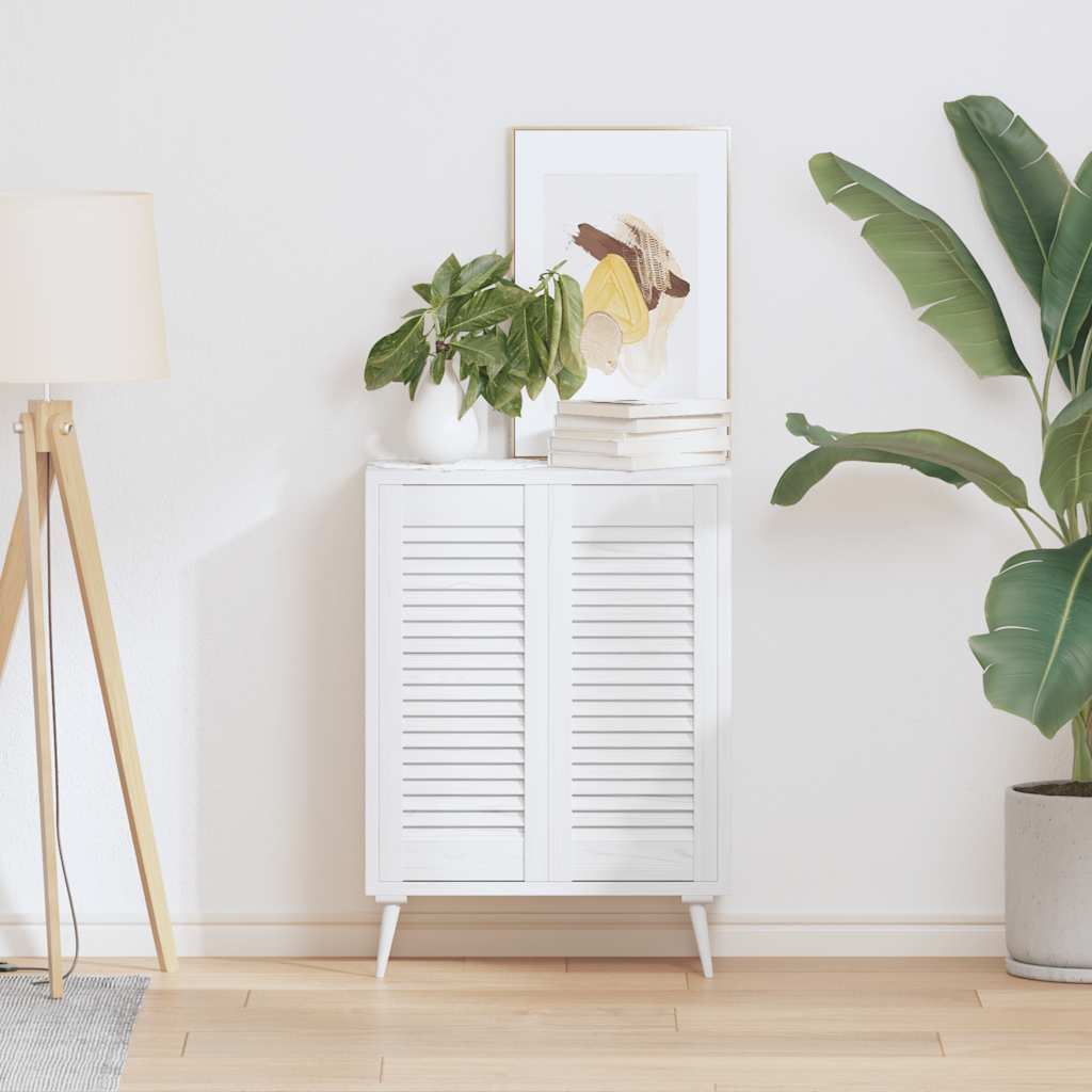 Πόρτες ντουλαπιών Louvred Design 2 τεμάχια Λευκό 69x29,5 cm - Pakobazaar