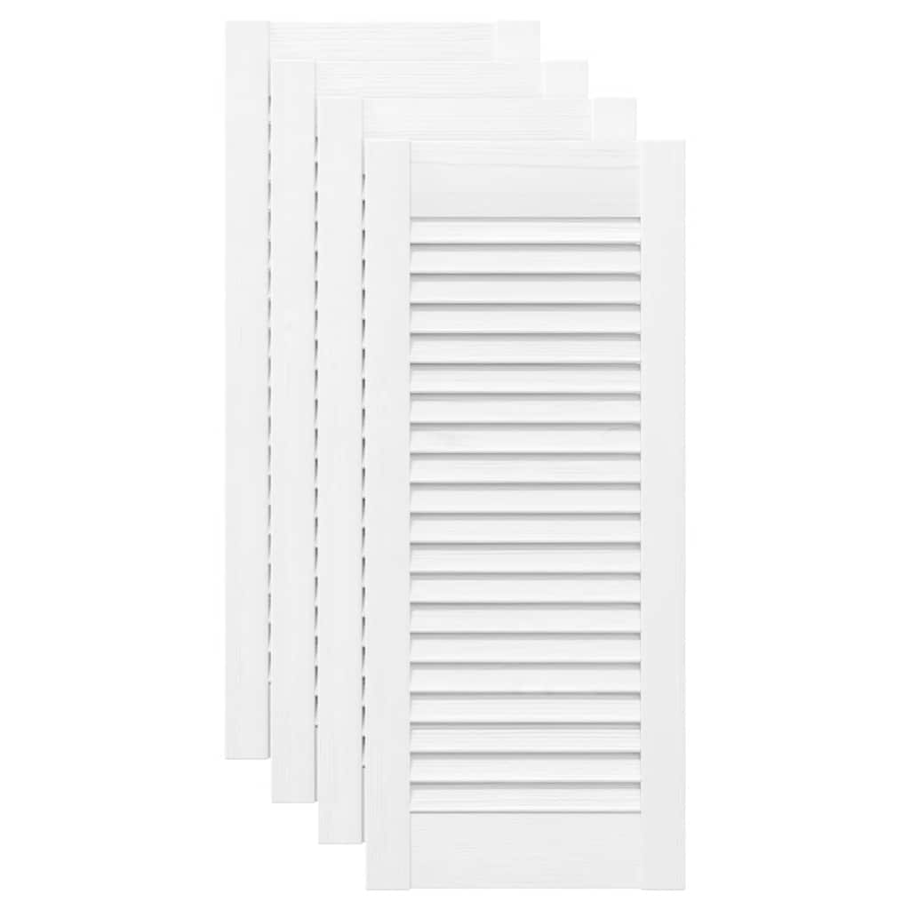 Πόρτες ντουλαπιών Louvred Design 4 τεμάχια Λευκό 69x29,5 cm - Pakobazaar