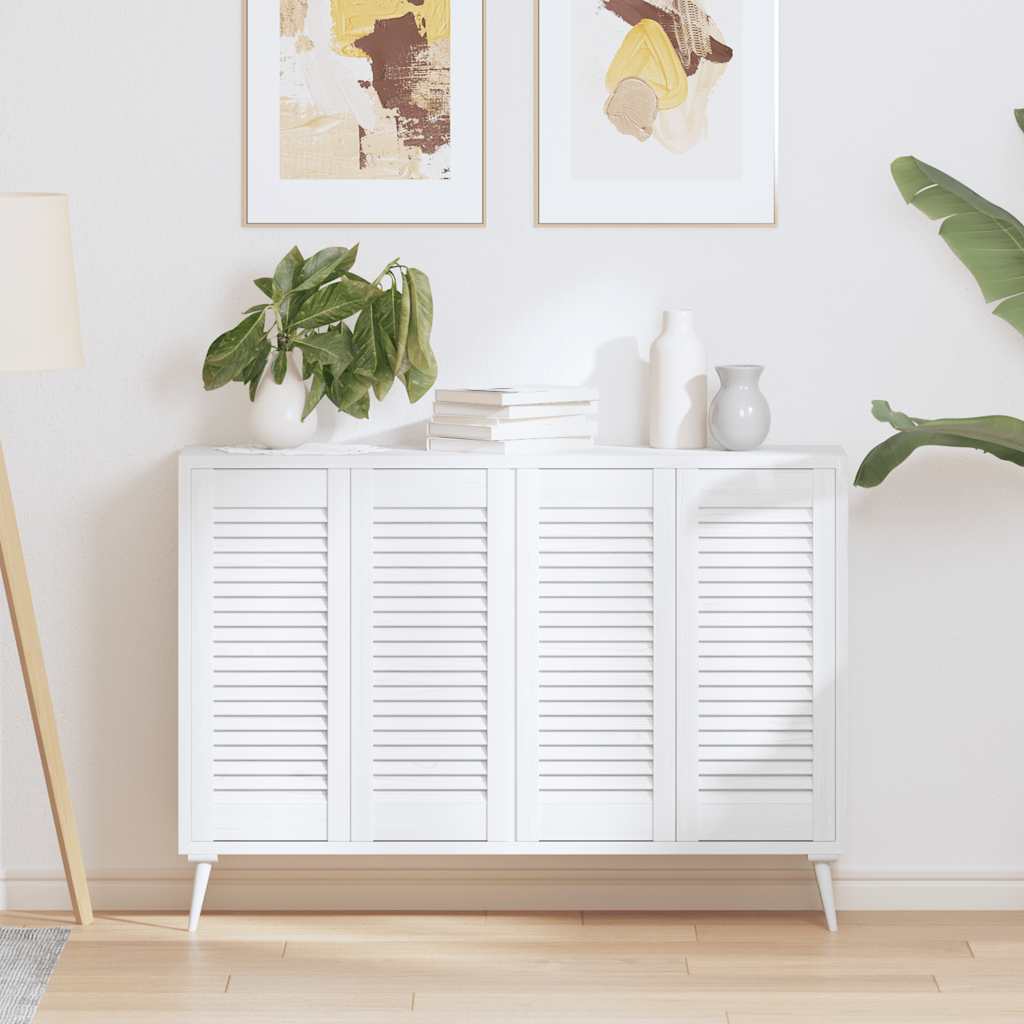 Πόρτες ντουλαπιών Louvred Design 4 τεμάχια Λευκό 69x29,5 cm - Pakobazaar