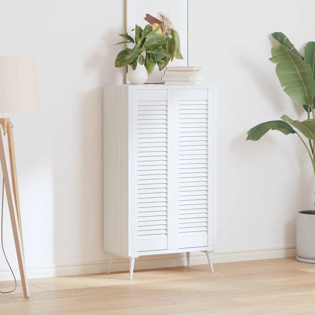 Πόρτες ντουλαπιών Louvred Design 2 τεμάχια Λευκό 99x29,5 cm - Pakobazaar