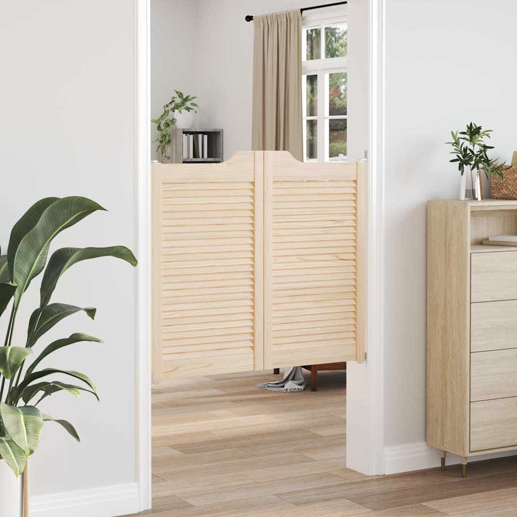 Swing Doors Louvred Design 1-Pair 90x100 cm μασίφ ξύλο πεύκο