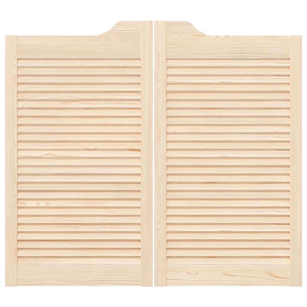 Swing Doors Louvred Design 1-Pair 90x100 cm μασίφ ξύλο πεύκο