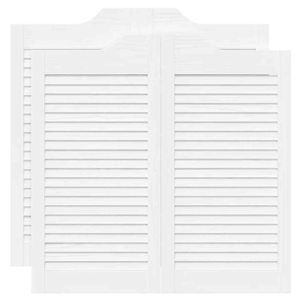 Ανοιγόμενες πόρτες Louvred Design 2 ζευγών Λευκό 80x80 cm - Pakobazaar