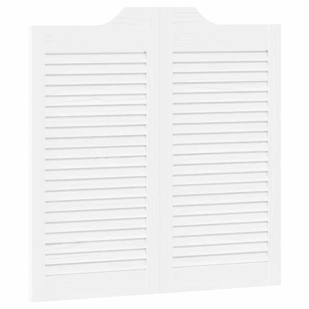 Ανοιγόμενες πόρτες Louvred Design 2 ζευγών Λευκό 80x80 cm - Pakobazaar