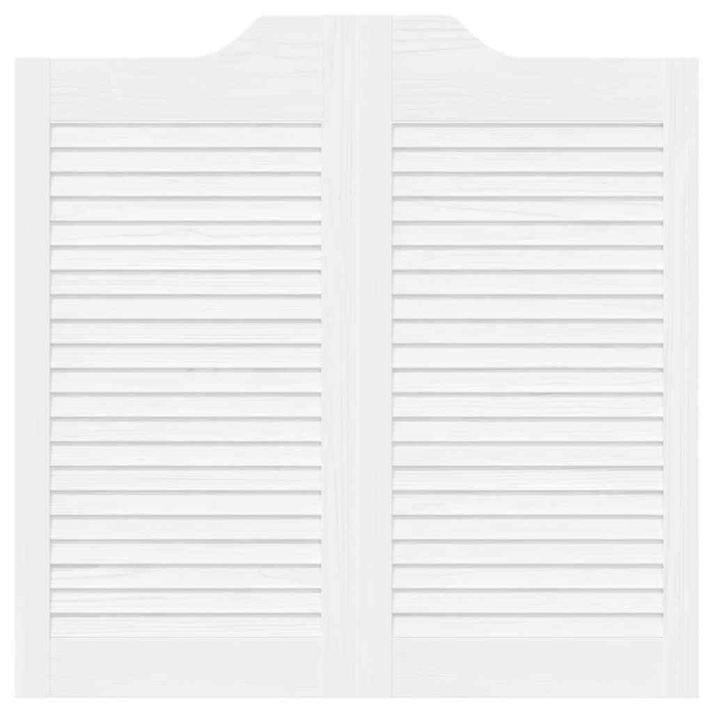 Ανοιγόμενες πόρτες Louvred Design 2 ζευγών Λευκό 80x80 cm - Pakobazaar