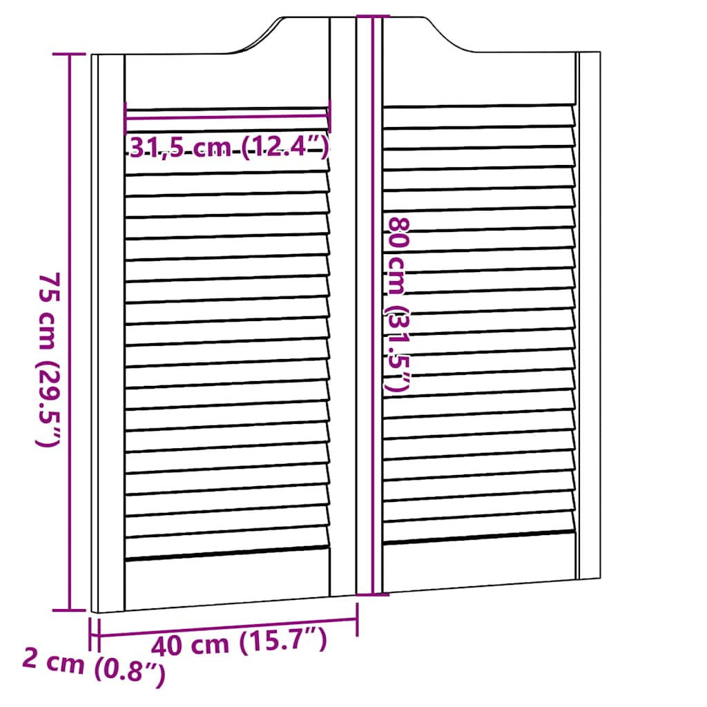 Ανοιγόμενες πόρτες Louvred Design 2 ζευγών Λευκό 80x80 cm - Pakobazaar