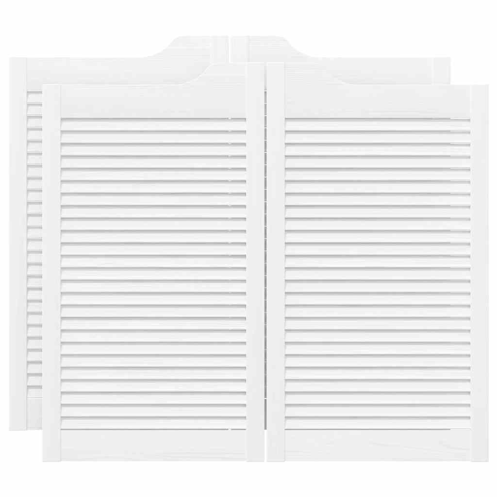 Ανοιγόμενες πόρτες Louvred Design 2 ζευγών Λευκό 90x100 cm