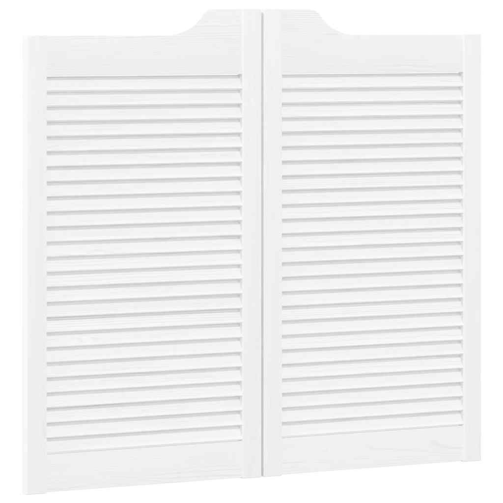 Ανοιγόμενες πόρτες Louvred Design 2 ζευγών Λευκό 90x100 cm