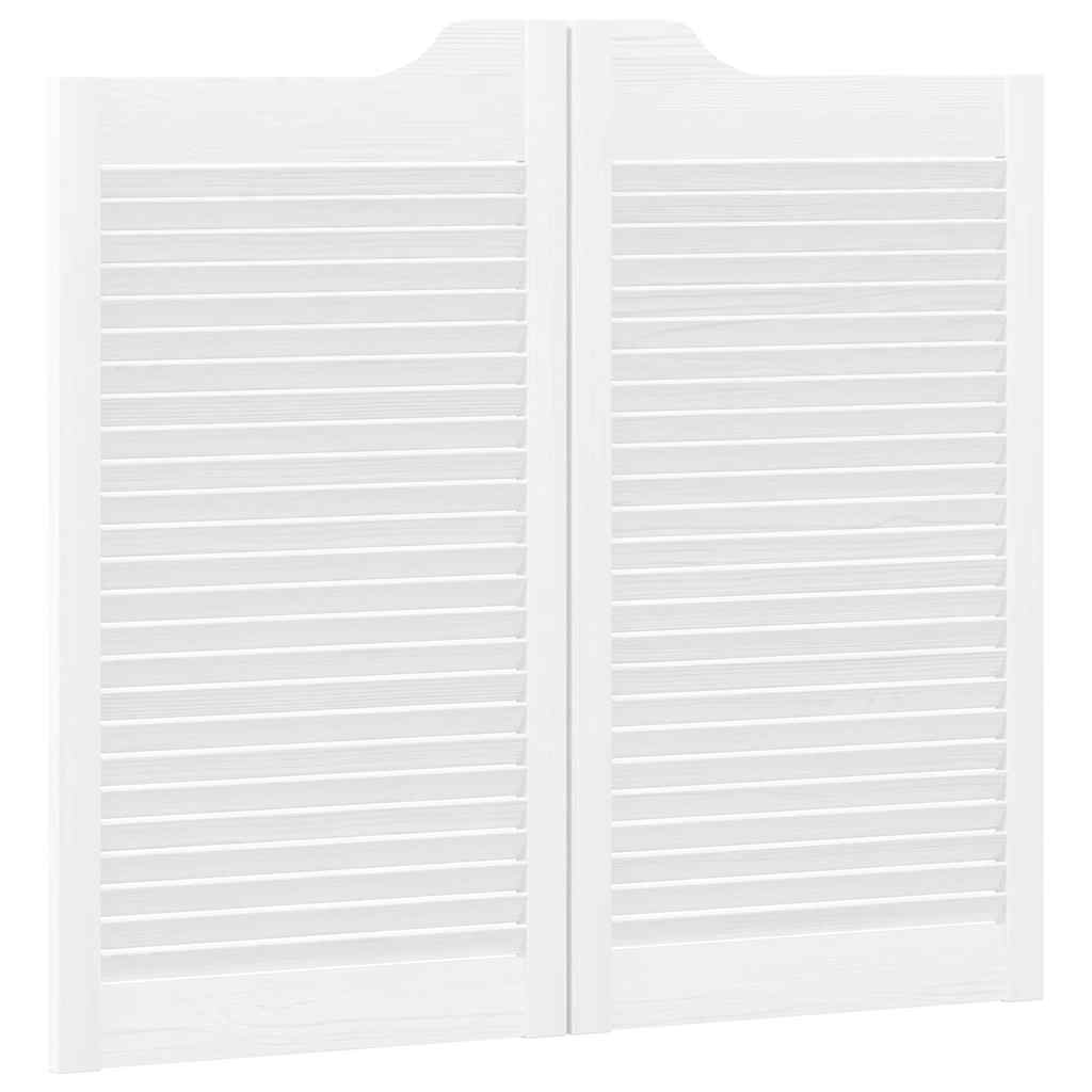 Ανοιγόμενες πόρτες Louvred Design 2 ζευγών Λευκό 90x100 cm