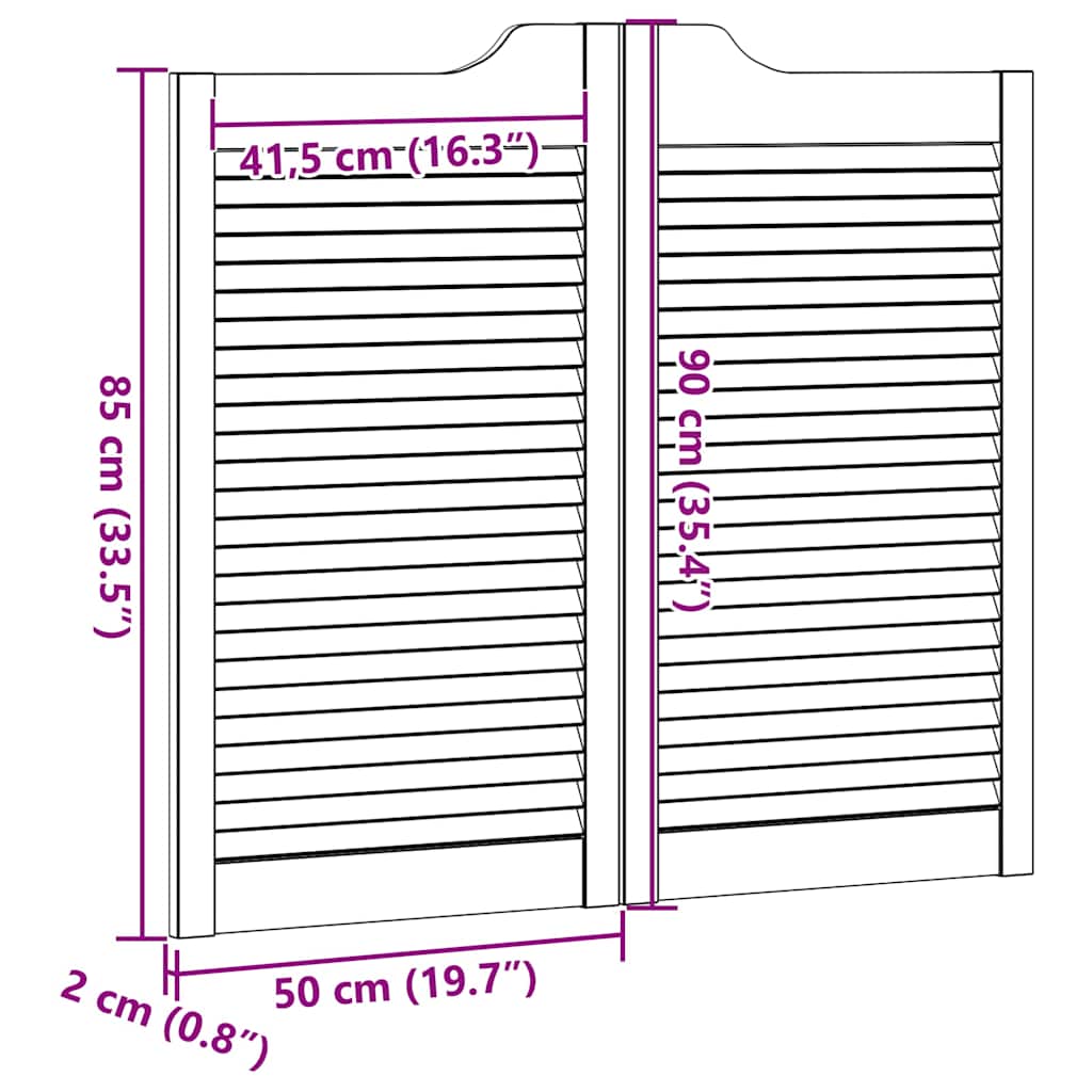 Ανοιγόμενες πόρτες Louvred Design 2 ζευγών Λευκό 90x100 cm