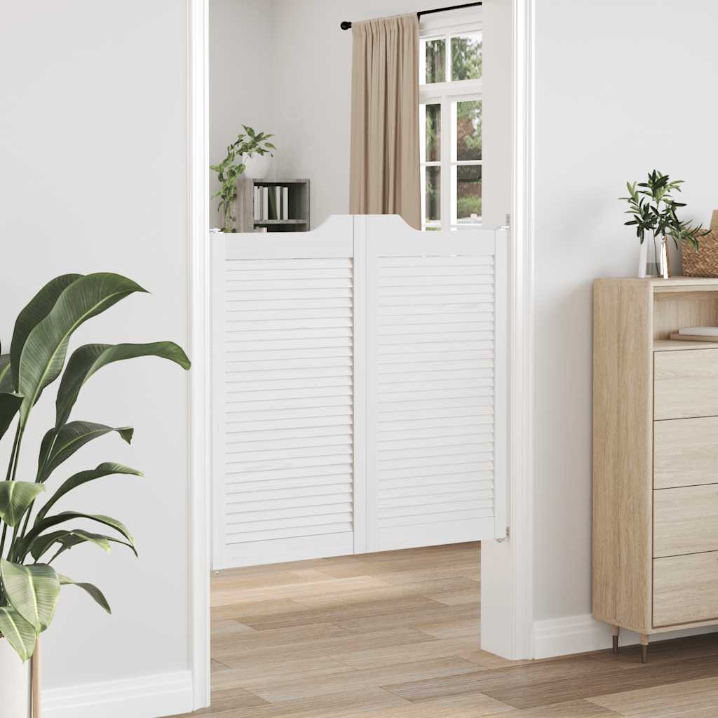 Swing Doors Louvred Design 2 ζευγών Λευκό 100x100 cm