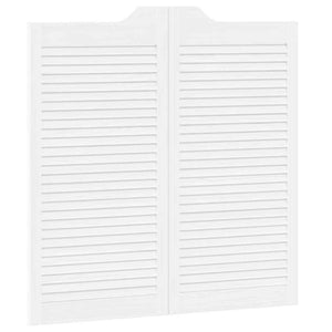 Swing Doors Louvred Design 2 ζευγών Λευκό 100x100 cm