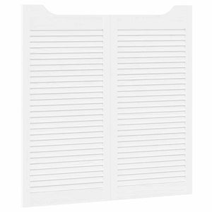 Swing Doors Louvred Design 2 ζευγών Λευκό 100x100 cm